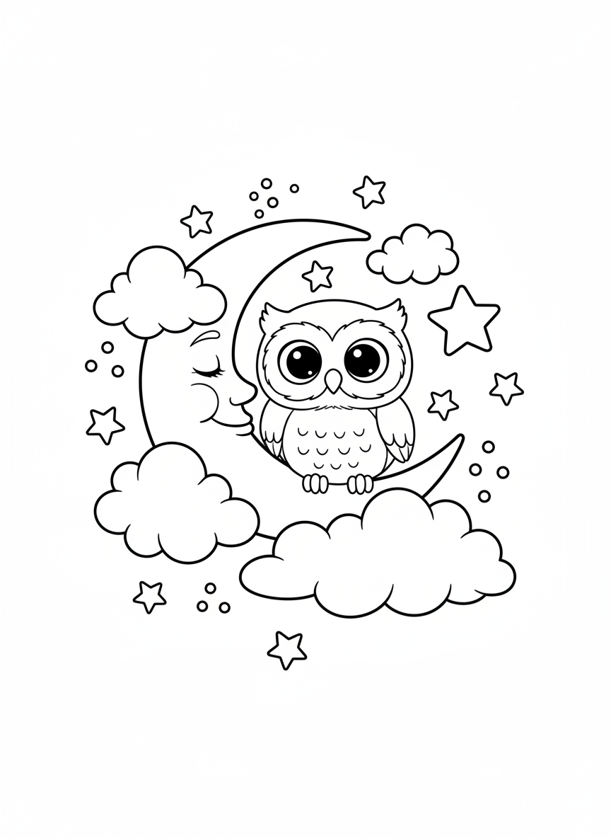 Placeholder illustration for Pip the Owl colouring sheet